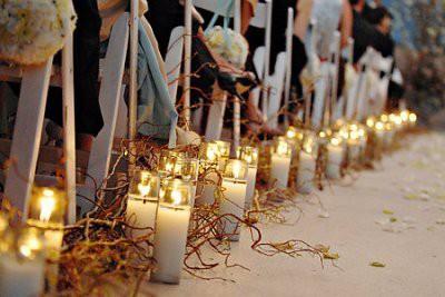 Bodas al Aire Libre Velas decoracion ceremonia