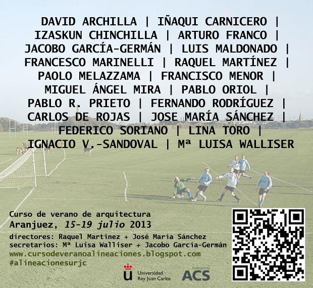 Alineaciones. En torno a cinco campos de arquitectura | Curso de verano en la URJC ALINEACIONES. En torno a cinco campos de arquitectura