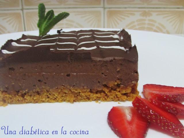 Tarta de queso y chocolate apta para diabéticos Tarta de queso y chocolate apta para diabéticos