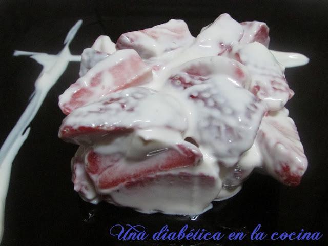 Fresas con queso Fresas con queso
