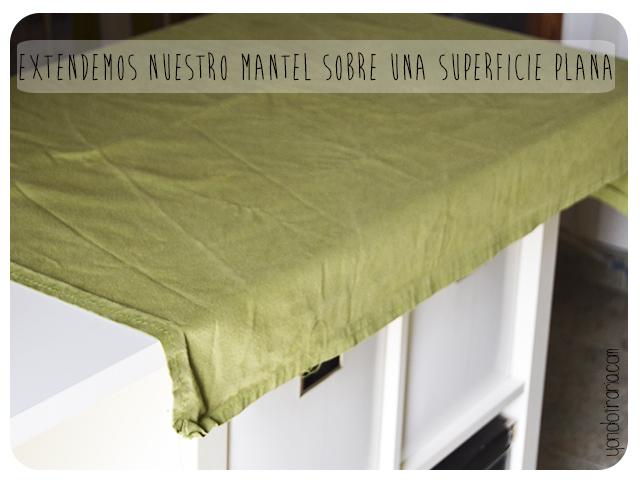 Estampar con lejía un mantel Estampar con lejía un mantel