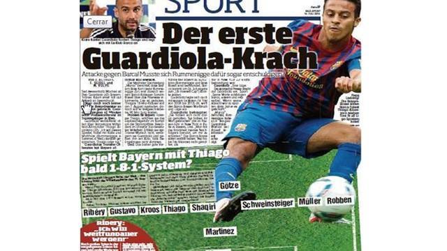 La prensa alemana bromea con Pep y su afán por Thiago y los centrocampistas