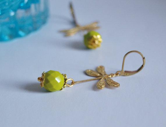 Dragonfly vintage earrings