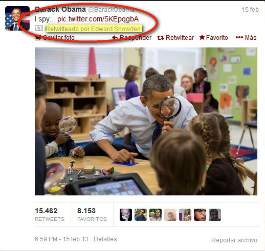 La broma de Obama “Soy espía” fue retuiteada por Snowden La broma de Obama “Soy espía” fue retuiteada por Snowden