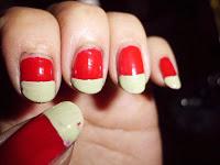 Manicura sandía con craquelado. Manicura sandía con craquelado.