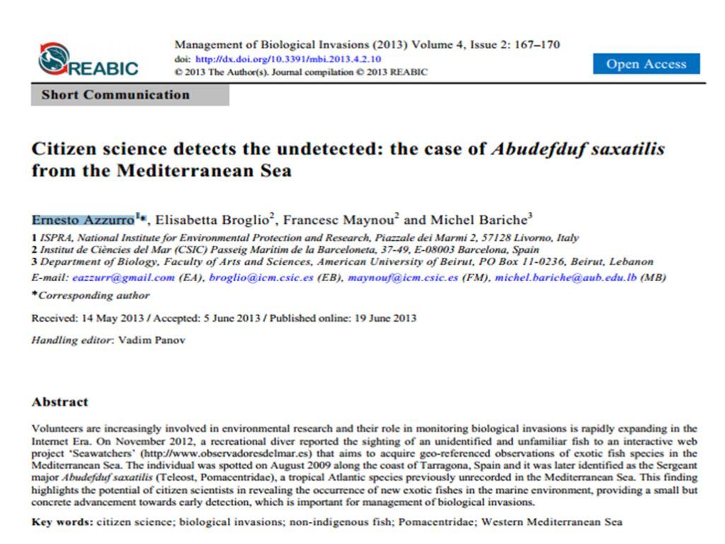 Proyecto “Observadores del Mar” (Barcelona, España) paper OdM c
