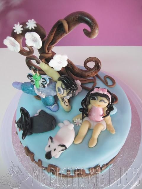 TARTA DECORADA,  NIÑOS Y PERROS