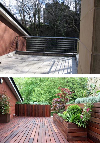 diseño de jardin en terraza 051 Diseño de Jardines: fotos del antes y después
