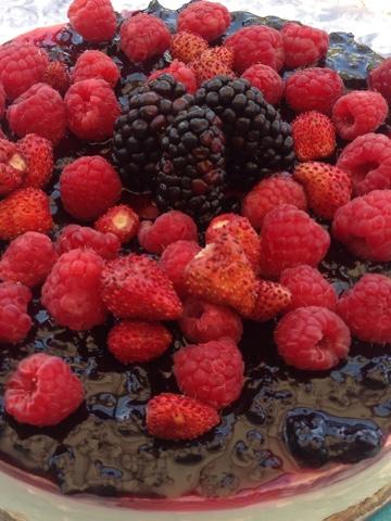 TARTA DE QUESO Y FRAMBUESAS SIN HORNO