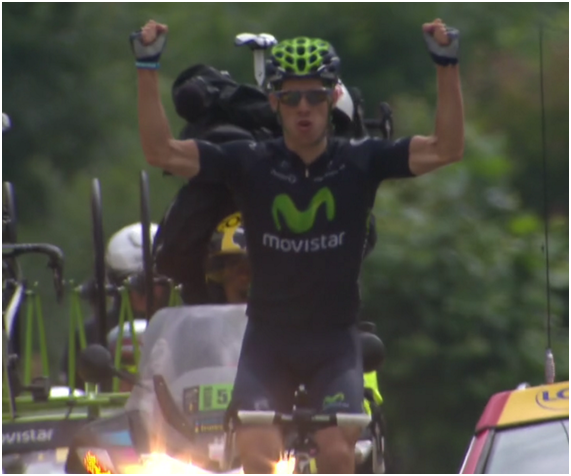 C´est Le Tour 2013! Resumen de la tercera semana Rui Costa celebra su victoria en solitario en Le Grand Bornand en la Etapa 19 (Foto: Movistar Team)