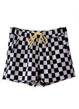Favorites Sheinside Negro Blanco Plaid cortos de cintura alta