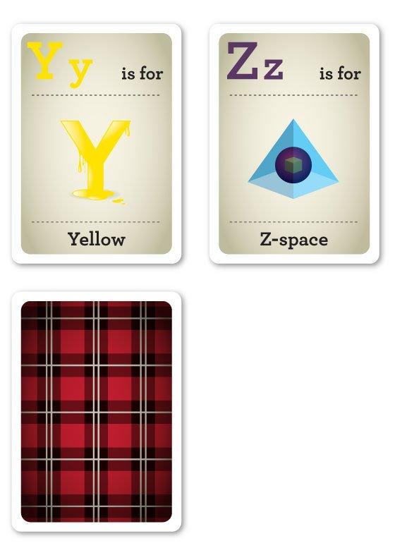Excelente tarjetas didácticas con ejemplos para los Nerds del diseño alfabeto-hipster-y-end