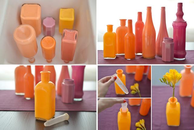JARRONES REALIZADOS CON BOTELLAS PINTADAS JARRONES REALIZADOS CON BOTELLAS PINTADAS
