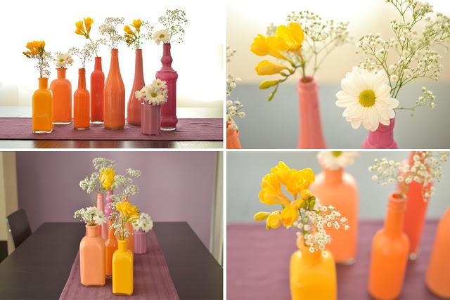 JARRONES REALIZADOS CON BOTELLAS PINTADAS JARRONES REALIZADOS CON BOTELLAS PINTADAS