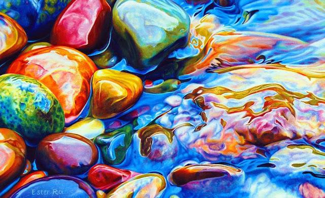 Piedras de color: Las pinturas realistas de Ester Roi