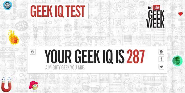 Youtube Geek Week les permite conocer su Geek IQ contestando 8 preguntas geek-iq-test-youtube-geek-week-results