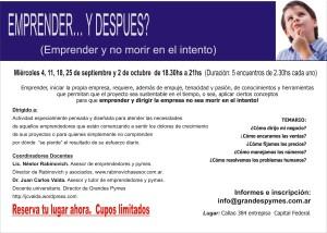 Curso Emprender… y después? Flyer Emprender
