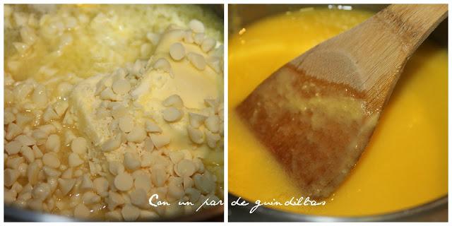 Magdalenas de chocolate blanco y nueces Magdalenas de chocolate blanco y nueces