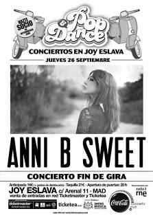 Anni B Sweet cierra gira el 26 de septiembre en Madrid