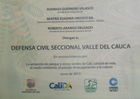 La Seccional Valle del Cauca recibió reconocimiento por parte de la alcaldía de Cali