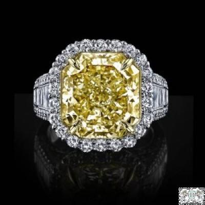 12.36 Flawless Canary and White Diamond Ring