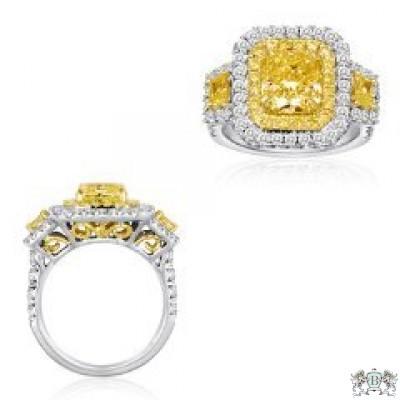 Blount Jewels 18k 2-tone Gold Diamond Ring (fyrad 2.87ct,ydtrap 0.41ct, Drd 0.33ct, Rd 1.03ct)