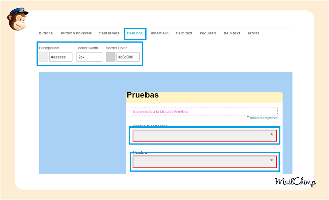 Personalizar formularios en MailChimp Personalizar formularios en MailChimp