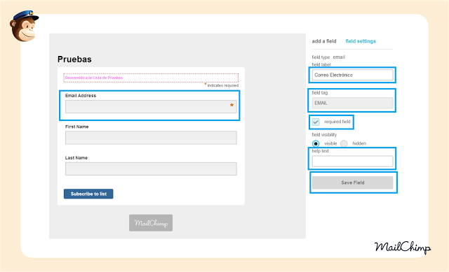 Personalizar formularios en MailChimp Personalizar formularios en MailChimp