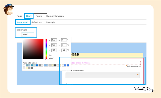 Personalizar formularios en MailChimp Personalizar formularios en MailChimp