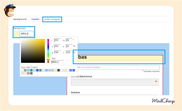 Personalizar formularios en MailChimp Personalizar formularios en MailChimp