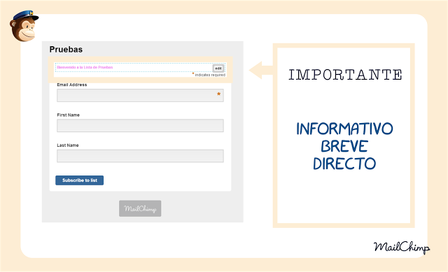 Personalizar formularios en MailChimp Personalizar formularios en MailChimp