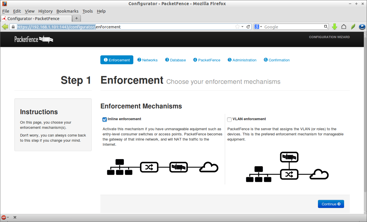 PacketFence, crea tu hotspot personal. Configurator-PacketFence-Mozilla-Firefox_001