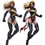 Diseños de Visión y Ms. Marvel para el juego cancelado de los Vengadores Diseño conceptual del videojuego cancelado de los Vengadores