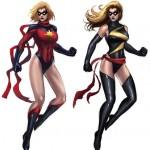Diseños de Visión y Ms. Marvel para el juego cancelado de los Vengadores Diseño conceptual del videojuego cancelado de los Vengadores