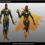 Diseños de Visión y Ms. Marvel para el juego cancelado de los Vengadores Diseño conceptual del videojuego cancelado de los Vengadores