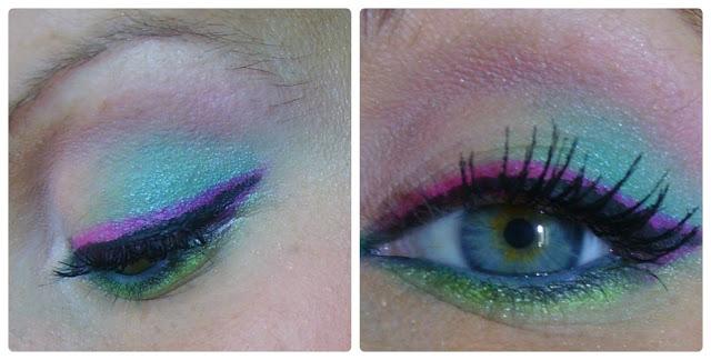 Look verde con delineado doble en rosa Look verde con delineado doble en rosa