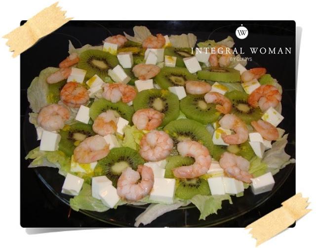 ♥ Ensalada de Kiwi y Gambas. Cocina Saludable ♥ Ensalada de Kiwi y Gambas. Cocina Saludable