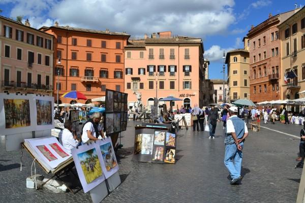 Los geniales artistas de Piazza Navona