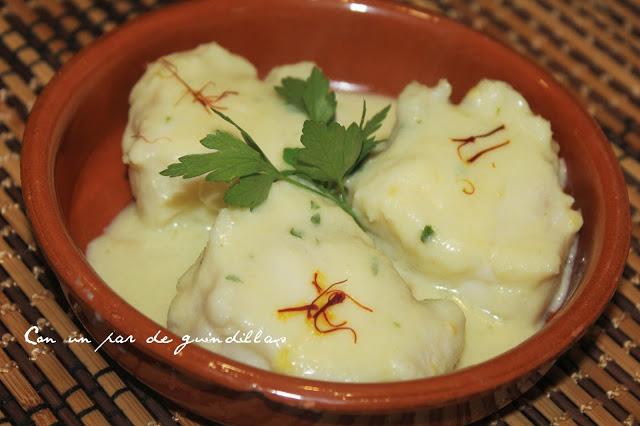 Rape con salsa de azafrán Rape con salsa de azafrán