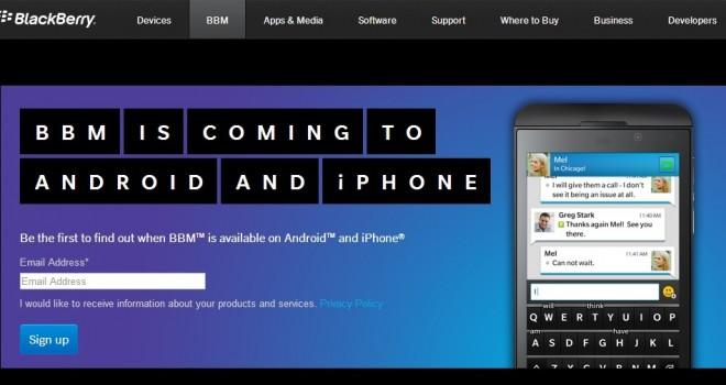 BlackBerry ya comienza a promocionar BBM para iOS y Android BlackBerry ya comienza a promocionar BBM para iOS y Android