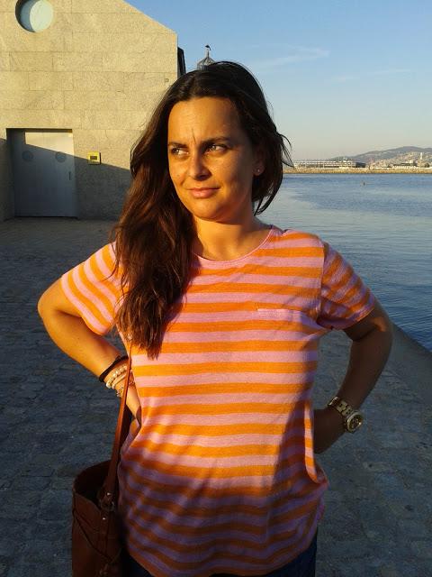 Rayas en naranja y rosa Rayas en naranja y rosa