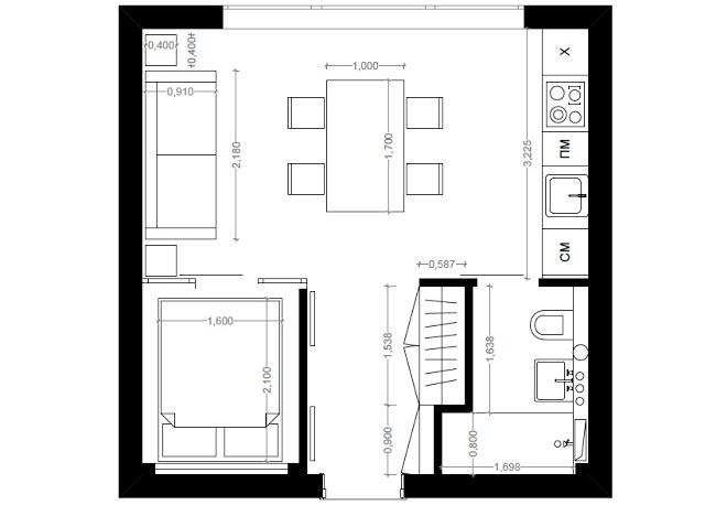 30m² de vivienda / 30m² housing (322.92ft²)