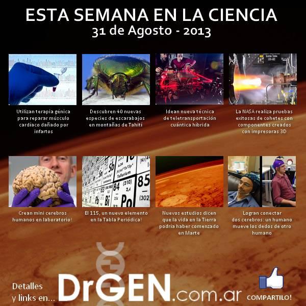Esta semana en ciencia – 31 de Agosto 2013 semana en ciencia Esta semana en ciencia – 31 de Agosto 2013