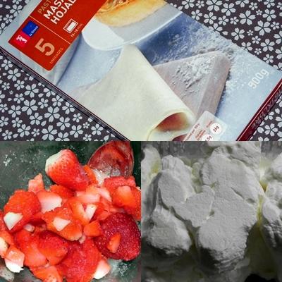 MIL HOJAS CON NATA Y FRESAS MIL HOJAS CON NATA Y FRESAS