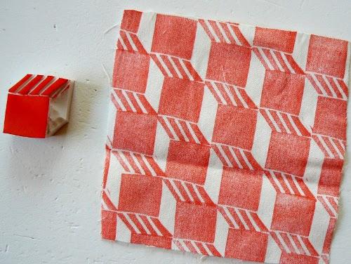 Servilleta de tela con estampación textil DIY Estampa sobre textil