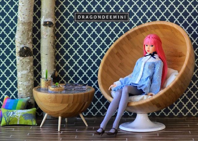 Ikea-Hack: Muebles en miniatura Mid Century Modern, Sillón y mesa de centro Ikea-Hack: Muebles en miniatura Mid Century Modern, Sillón y mesa de centro