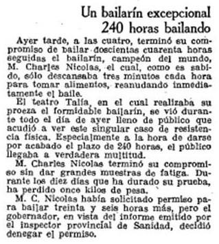 Charles Nicolás, el hombre que bailaba sin parar Charles Nicolás, el hombre que bailaba sin parar