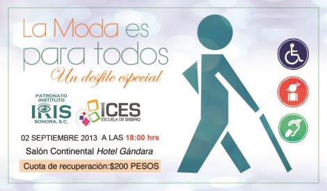 La Moda es para todos: Un Desfile Especial Invitación - Desfile moda discapacidad (2.sept.6pm) Hmo,Son.