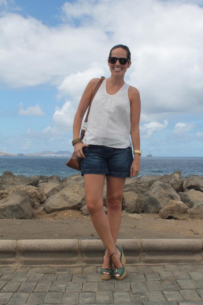 Lace and denim shorts Lace and denim shorts