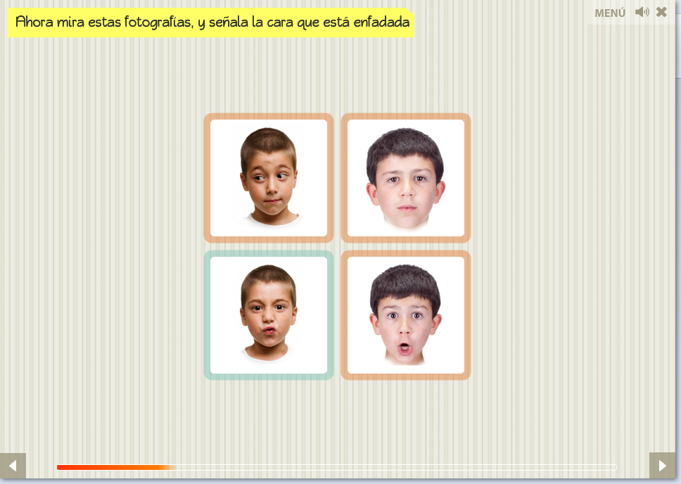Leo TEAyuda. Manual para la evaluación y enseñanza de emociones Adivina con Leo. Fotografías